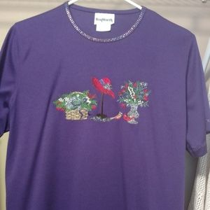 Blinged out purple top.